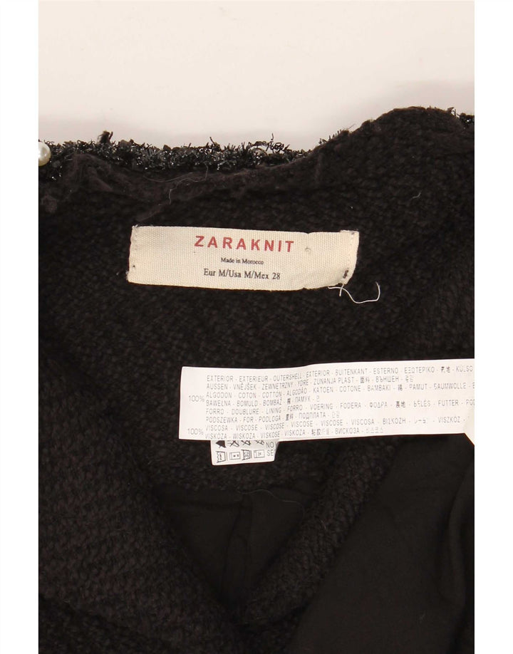 Cappotto Zara da donna UK 12 cotone nero medio