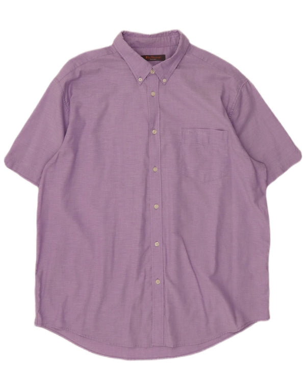 Camicia a maniche corte da uomo BEN SHERMAN 3XL cotone viola