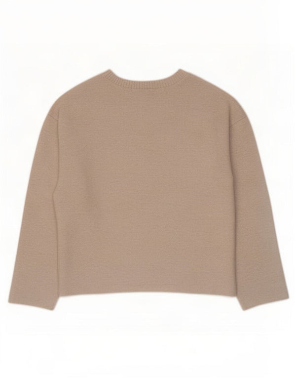 Maglione maglione con scollo a barca da donna Zara UK 14 Beige medio