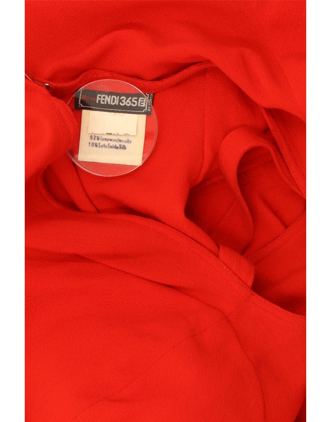 Abito a trapezio a maniche lunghe da donna Fendi UK 18 XL Lana rossa