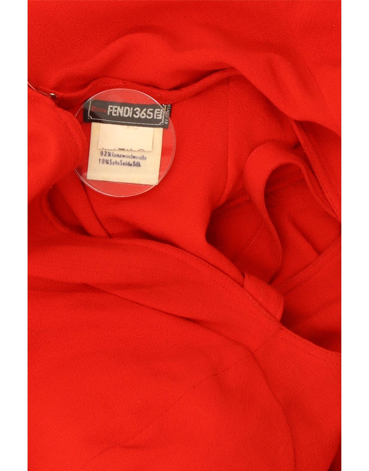 Abito a trapezio a maniche lunghe da donna Fendi UK 18 XL Lana rossa