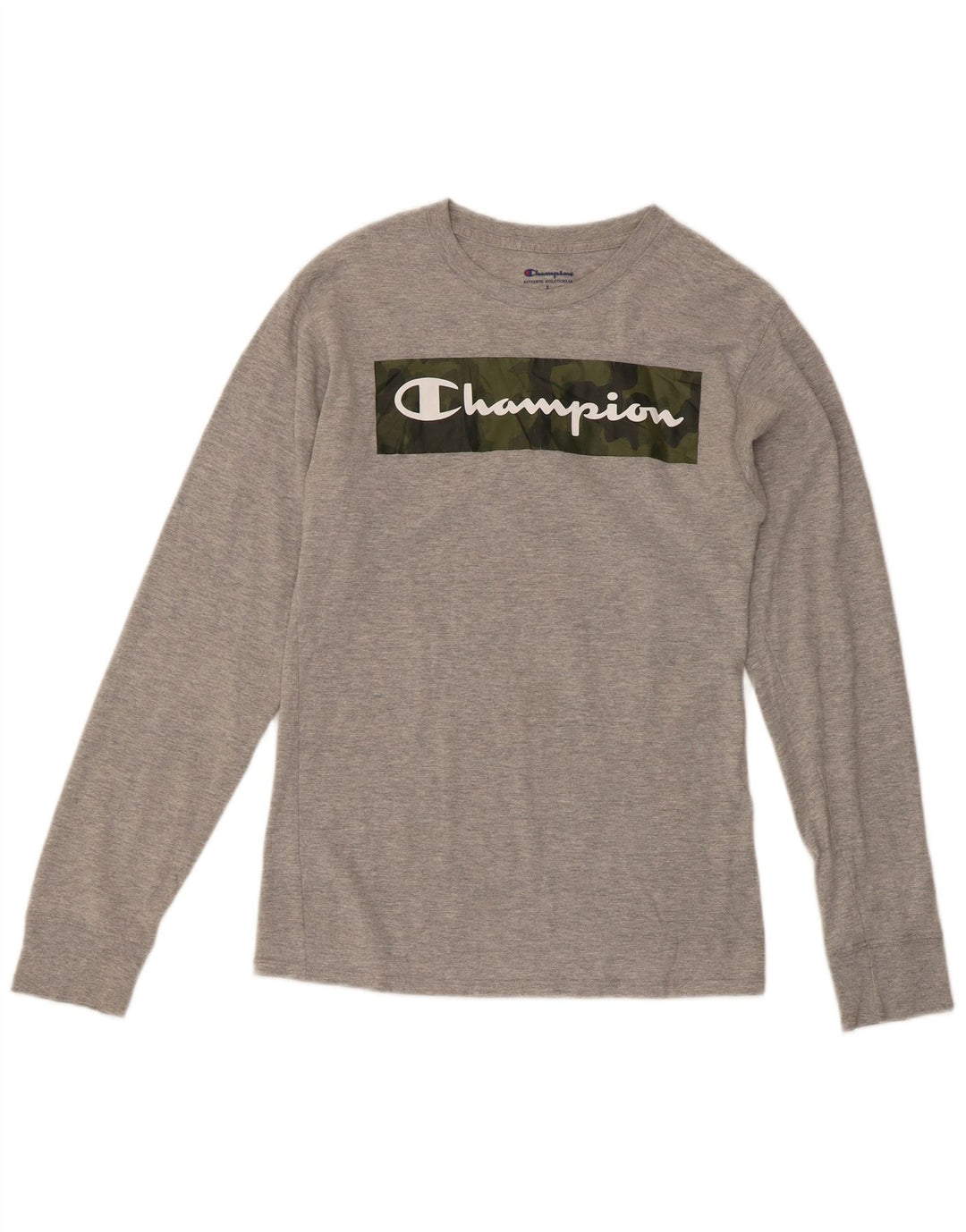 Champion Top grafico da uomo a maniche lunghe grigio piccolo