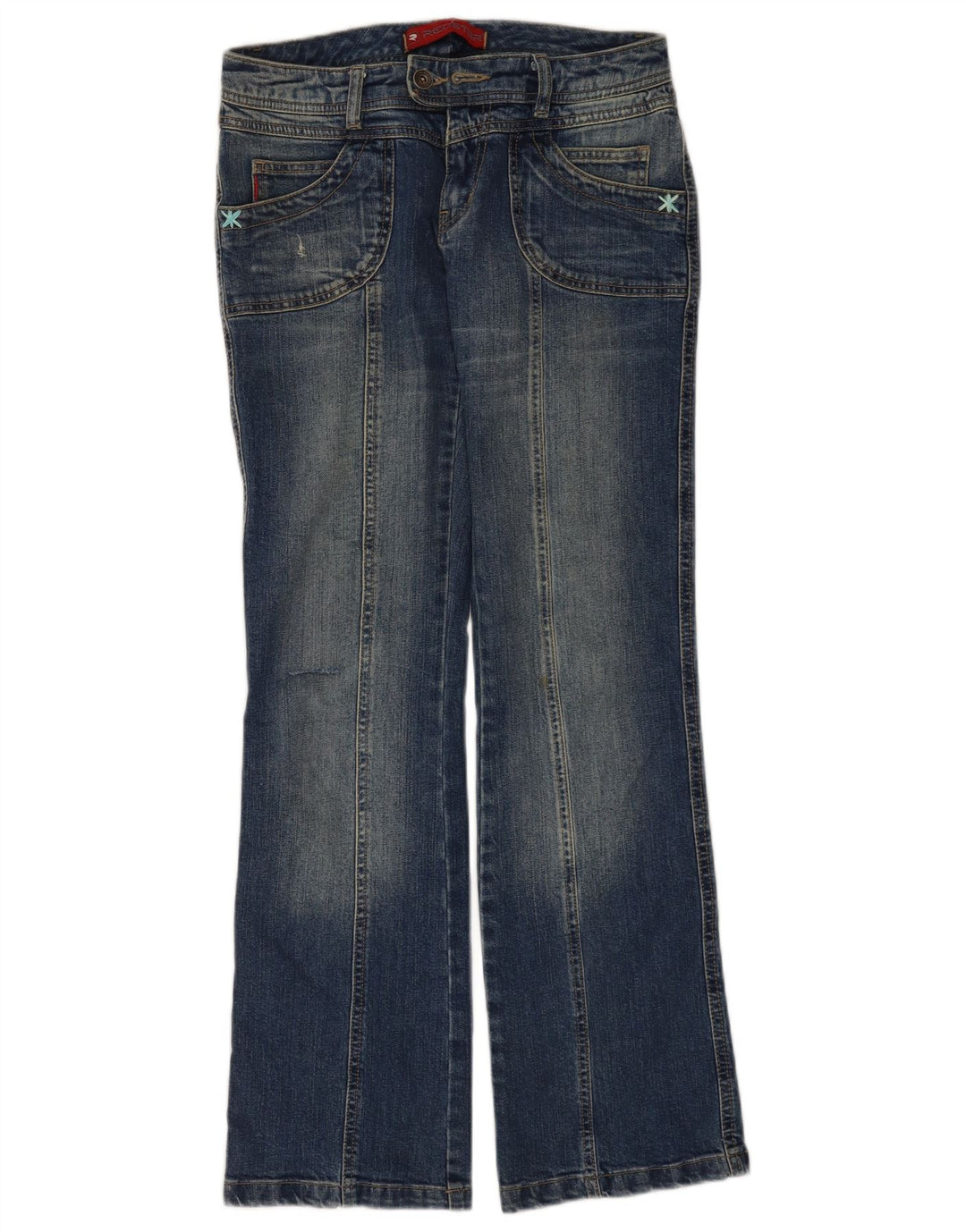 Jeans bootcut vintage da donna W28 L31 blu navy
