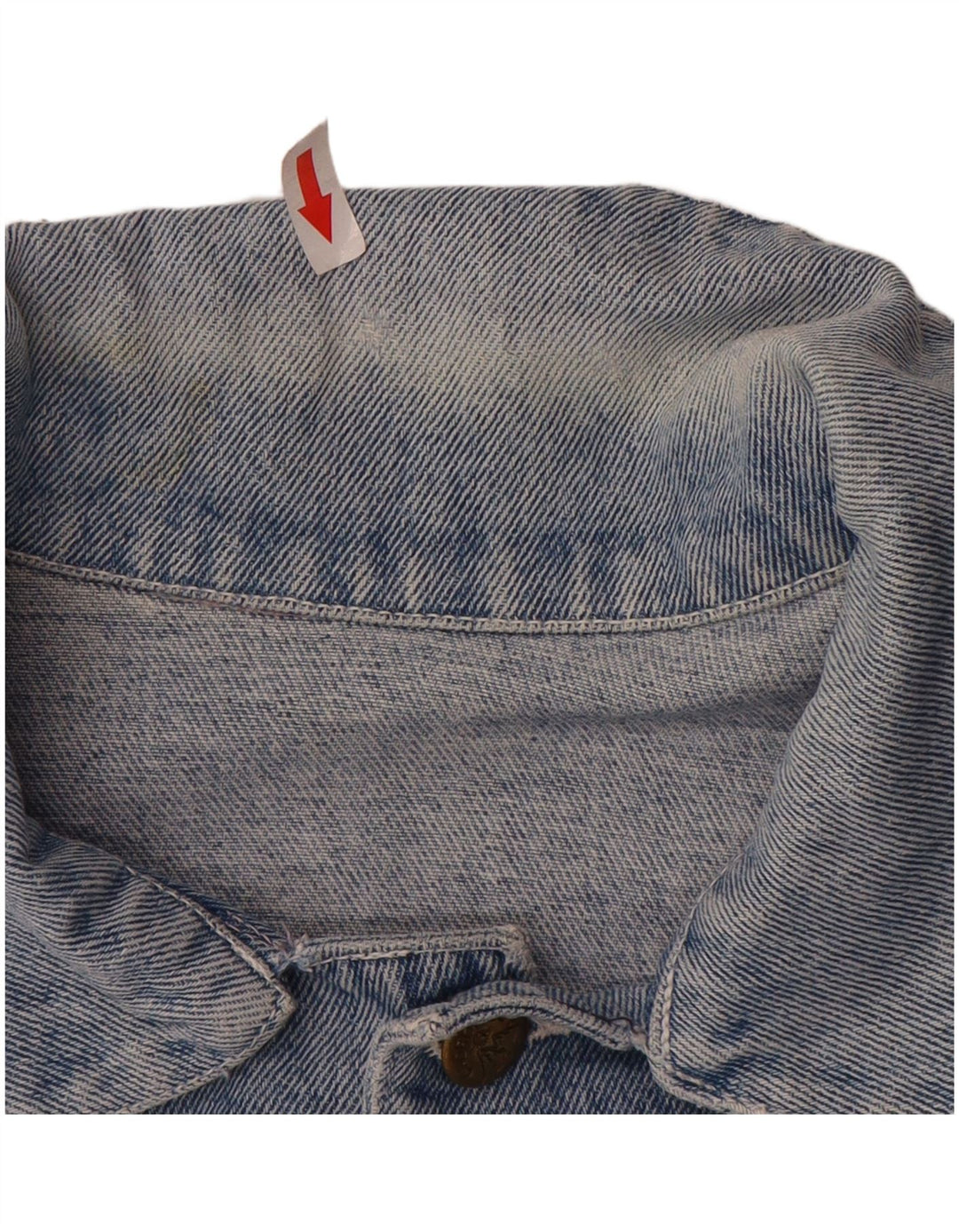 Giacca in denim grafico da uomo Cherokee UK 40 grande cotone geometrico blu