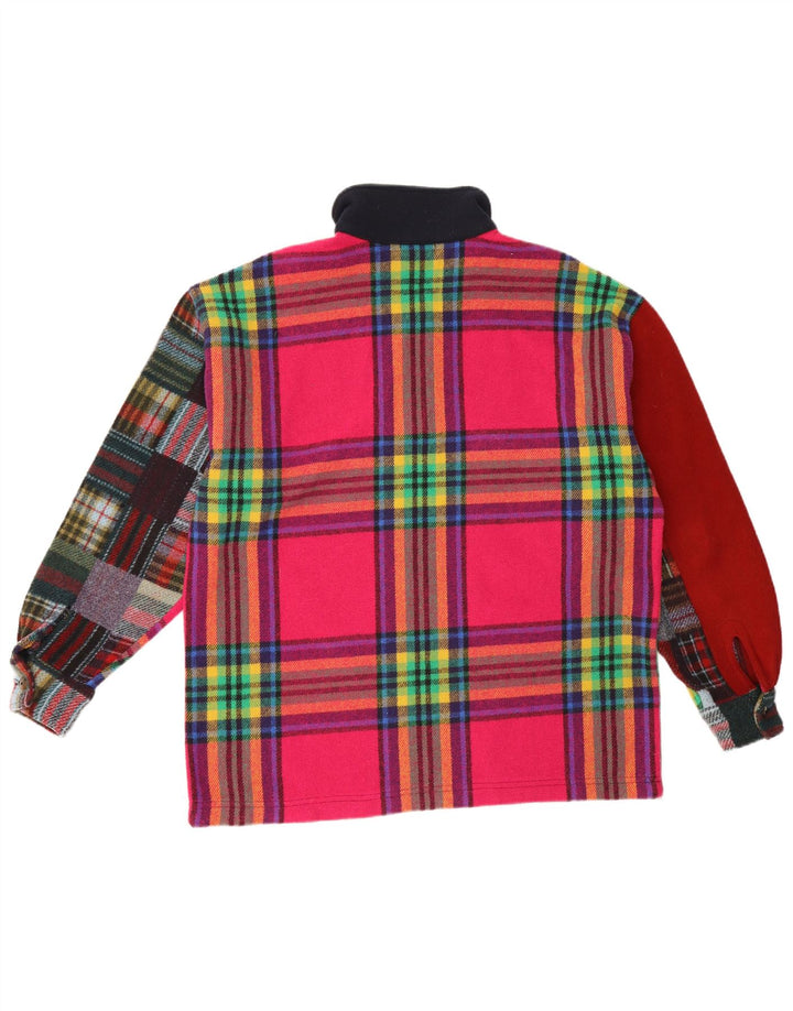 Camicia vintage da uomo in flanella pullover grande acrilico scozzese multicolore