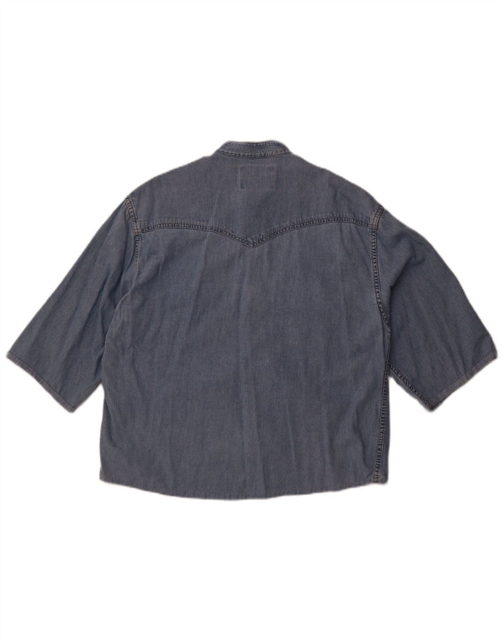 Camicia di jeans a maniche corte da uomo Wrangler Blu medio