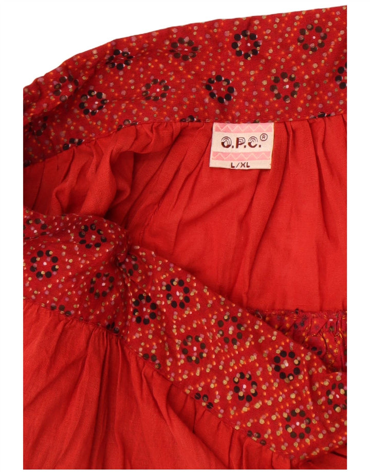 O.P.C Minigonna da donna con motivo astratto fiaba grande W31 in cotone rosso