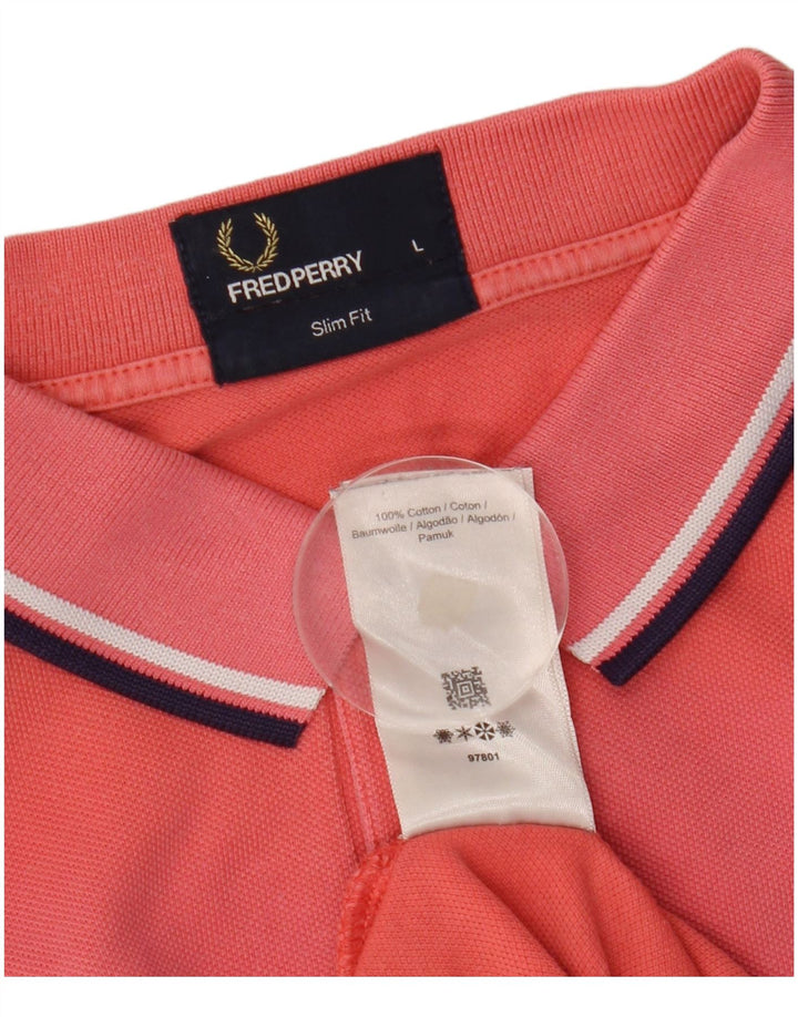 Polo da uomo slim fit Fred Perry grande in cotone rosa