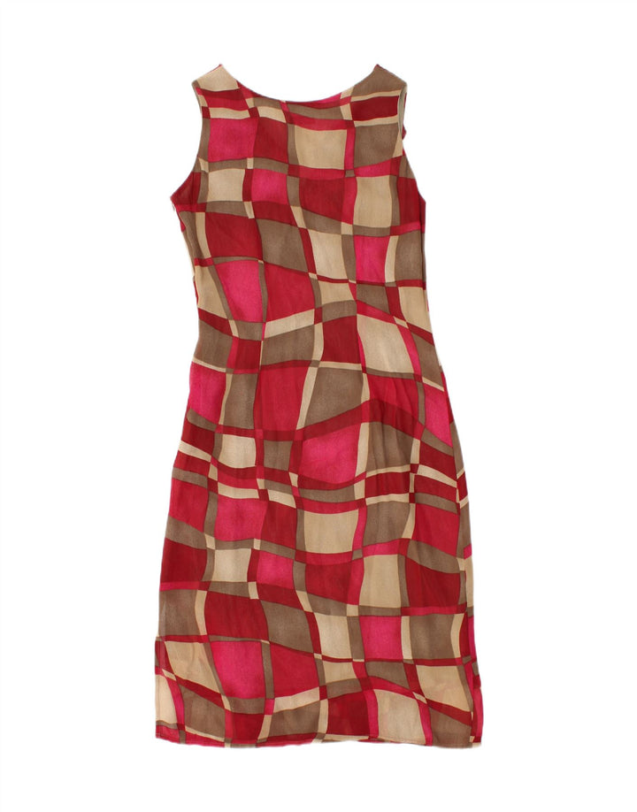 Abito basic vintage da donna senza maniche IT 42 rosso medio geometrico