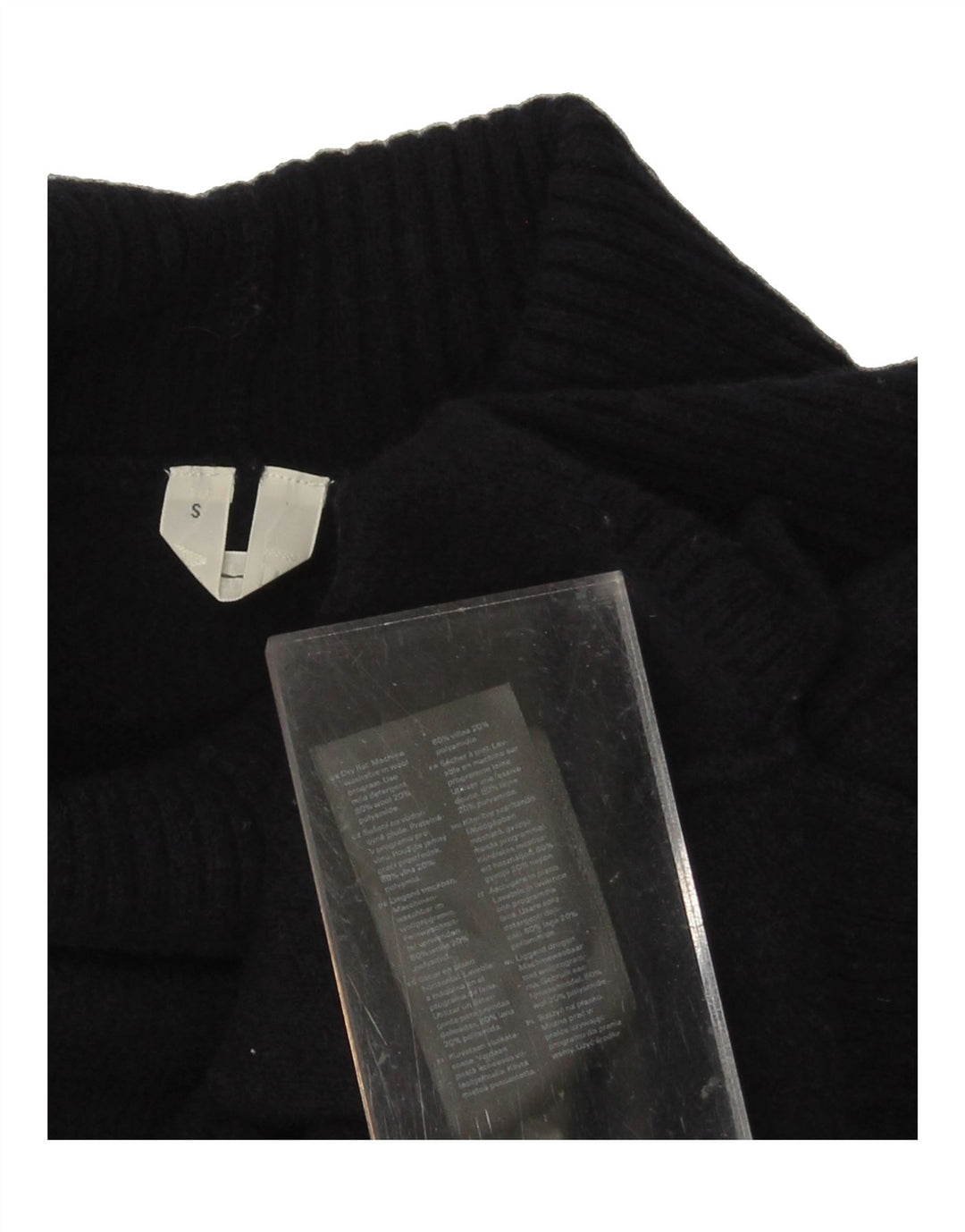 VINTAGE Womens Oversized Roll Neck Jumper Sweater UK 10 Small Navy Blue Vintage Vintage and Second-Hand Vintage from Messina Hembry 