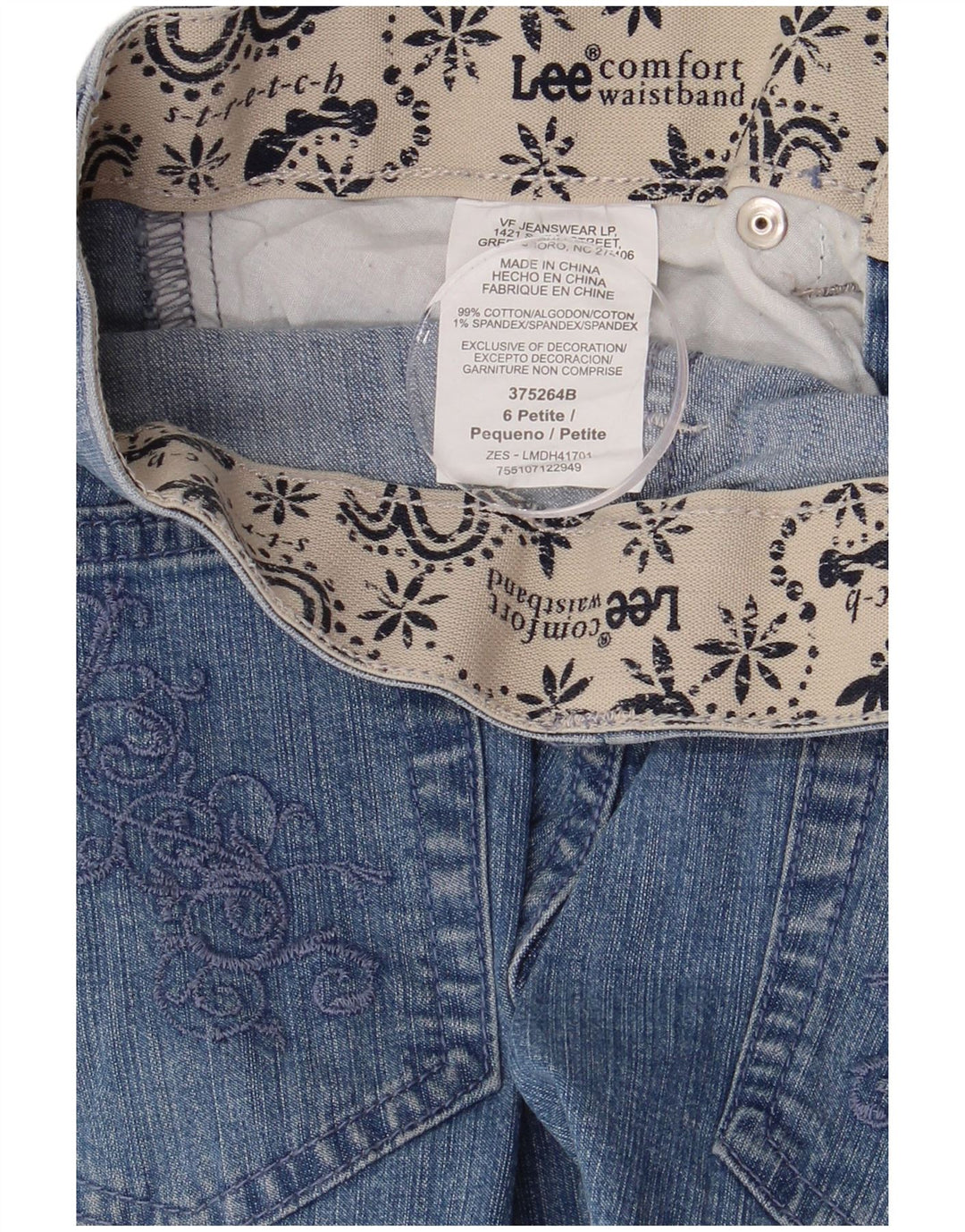 Pantaloncini di jeans da donna LEE US 6 Medium W29 Blu Paisley Cotton