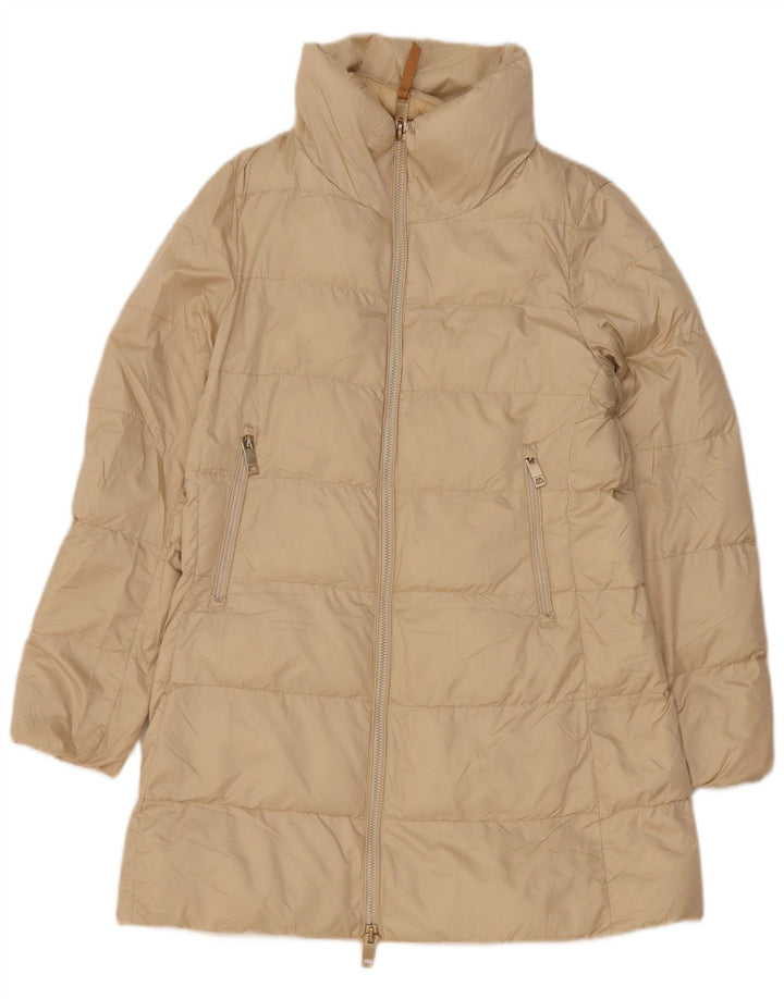 Cappotto imbottito da donna Massimo Dutti UK 10 piccolo poliestere bianco sporco