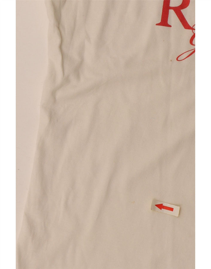 Replay T-shirt grafica da donna Top UK 16 Large Bianco sporco