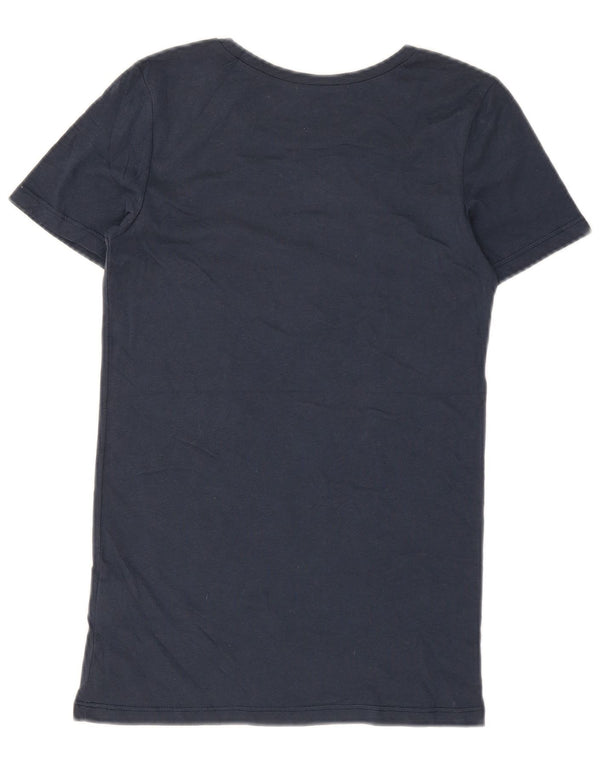 T-shirt grafica da donna VANS Top UK 8 Small in cotone blu navy