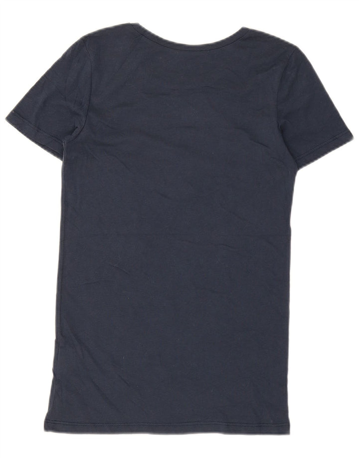 T-shirt grafica da donna VANS Top UK 8 Small in cotone blu navy