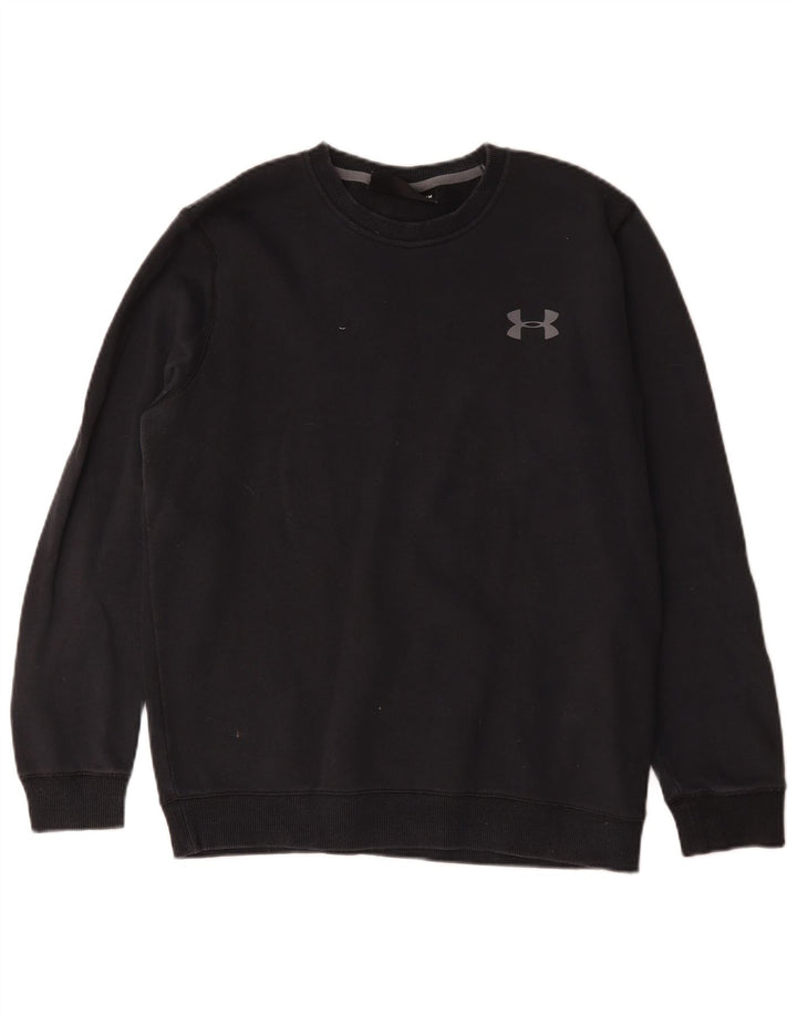 Felpa Under Armour da uomo Cold Gear, maglione medio, cotone nero