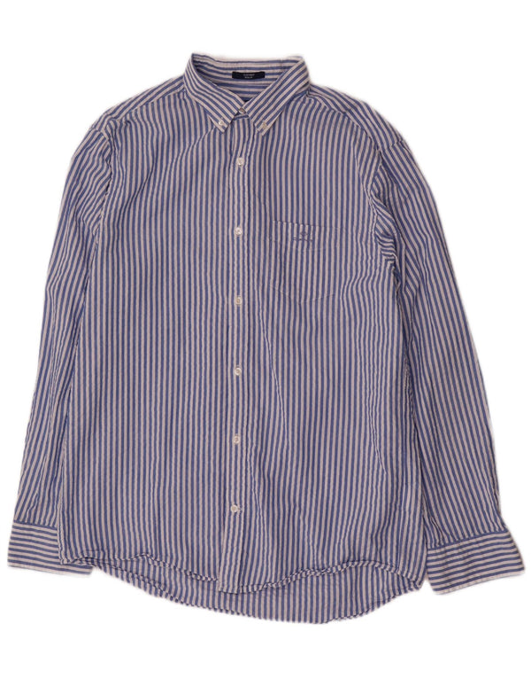 Camicia da uomo Gant taglia 41/42 16 1/2 grande cotone gessato blu