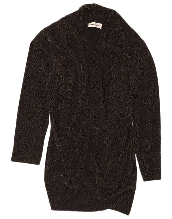 Cardigan aperto da donna Gerard con linea lunga, UK 16, nylon grande nero screziato