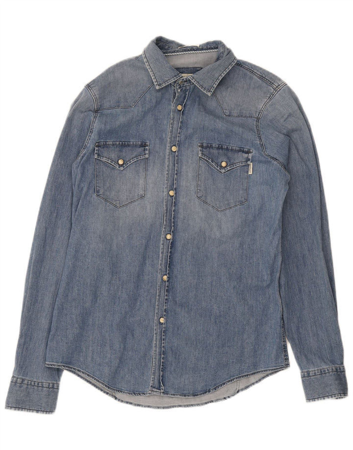 Camicia di jeans da uomo Roy Rogers in cotone blu medio