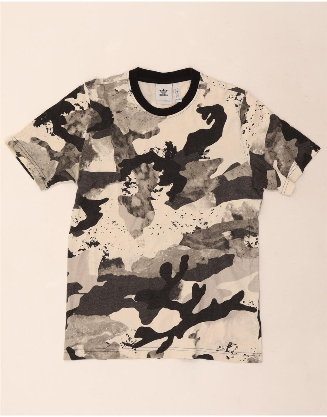 T-shirt da uomo Adidas Top Small in cotone mimetico grigio