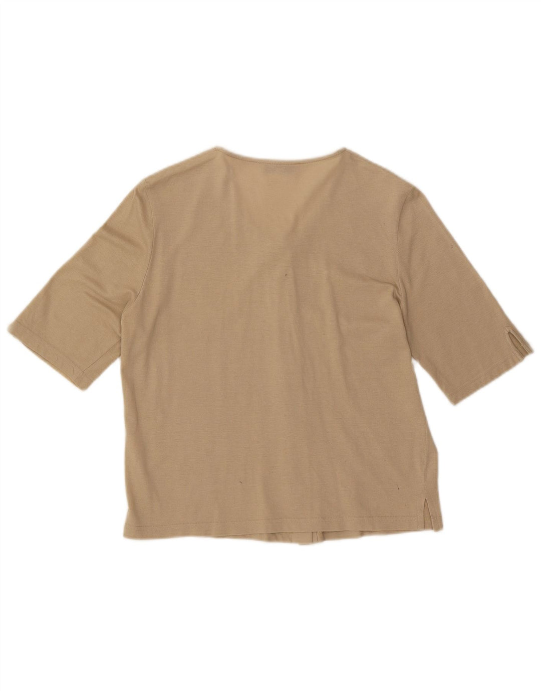 SERGIO TACCHINI Womens Short Sleeve Shirt Blouse UK 14 Medium Beige