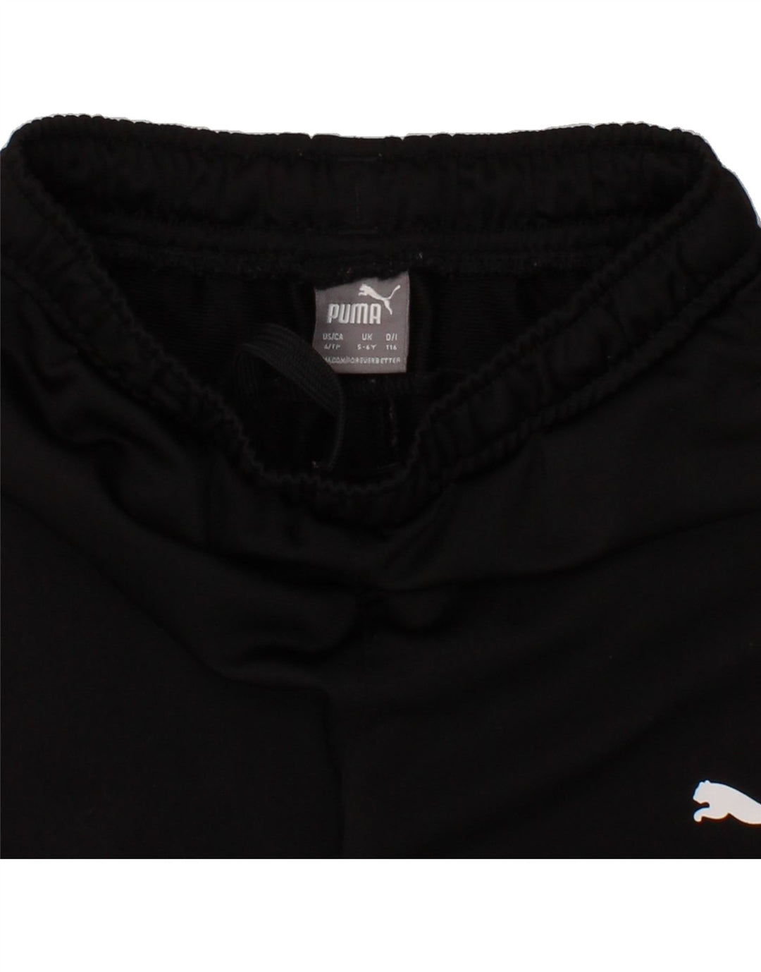 PUMA Girls Tracksuit Trousers 5-6 Years Black Polyester Vintage Puma and Second-Hand Puma from Messina Hembry 