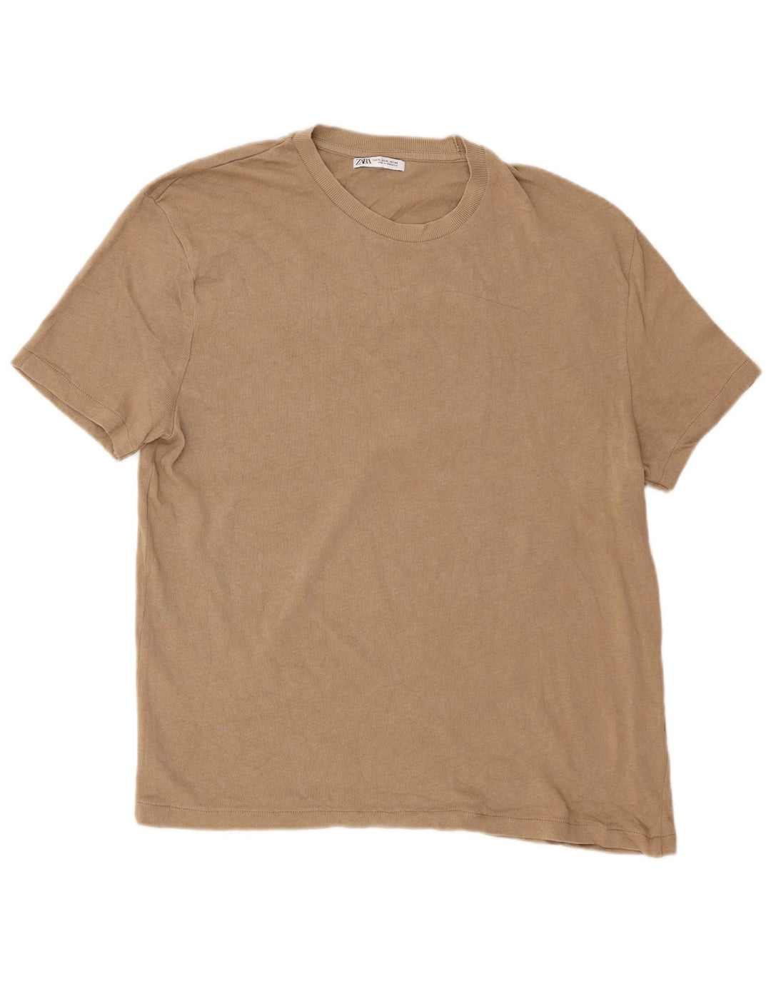 T-shirt Zara da uomo Top XL in cotone beige