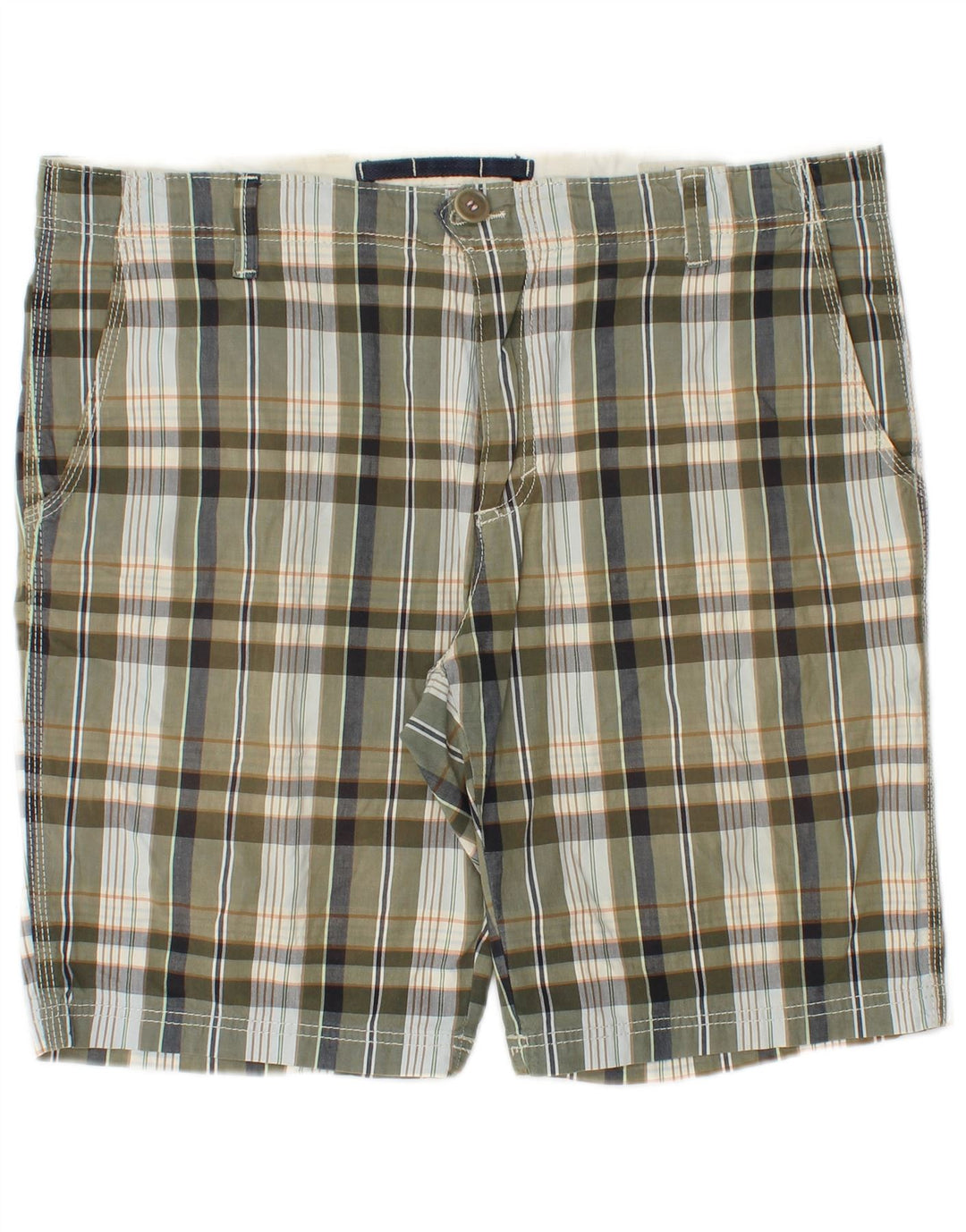 Pantaloncini chino da uomo Playlife W36 grande plaid kaki