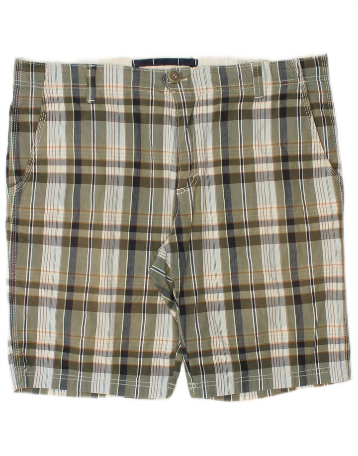 Pantaloncini chino da uomo Playlife W36 grande plaid kaki