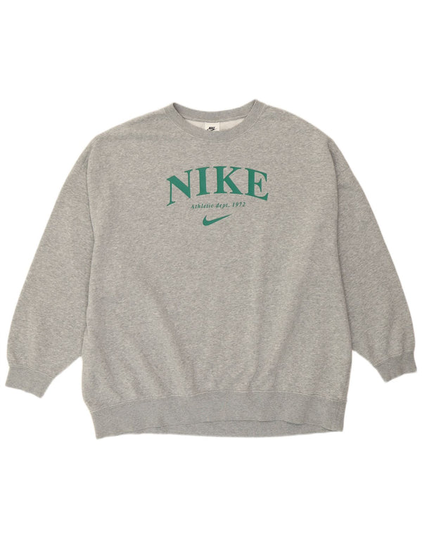 Felpa Nike da uomo con vestibilità ampia e grafica, piccola, in cotone chiazzato grigio