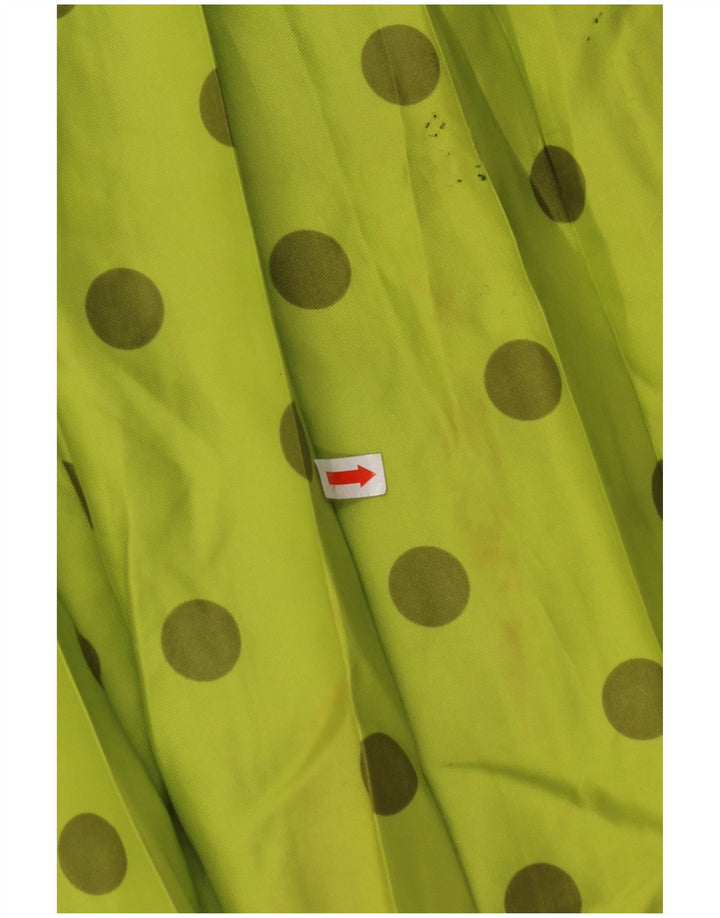 Gonna a pieghe da donna VINTAGE W30 a pois verde medio