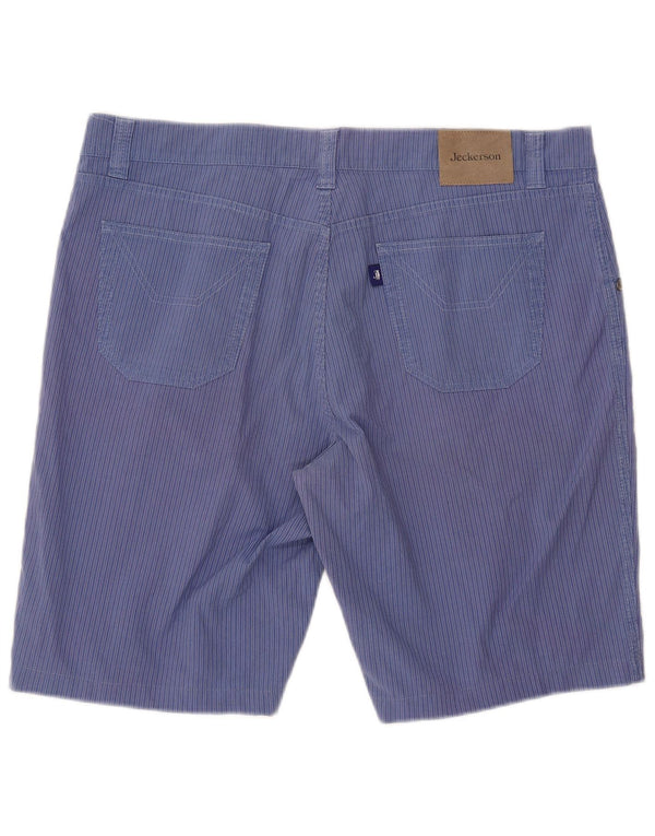 Pantaloncini casual da uomo Jeckerson W38 XL cotone gessato blu