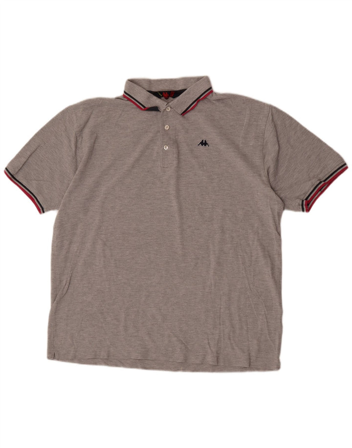 Polo Kappa Uomo 2XL Cotone Puntinato Grigio