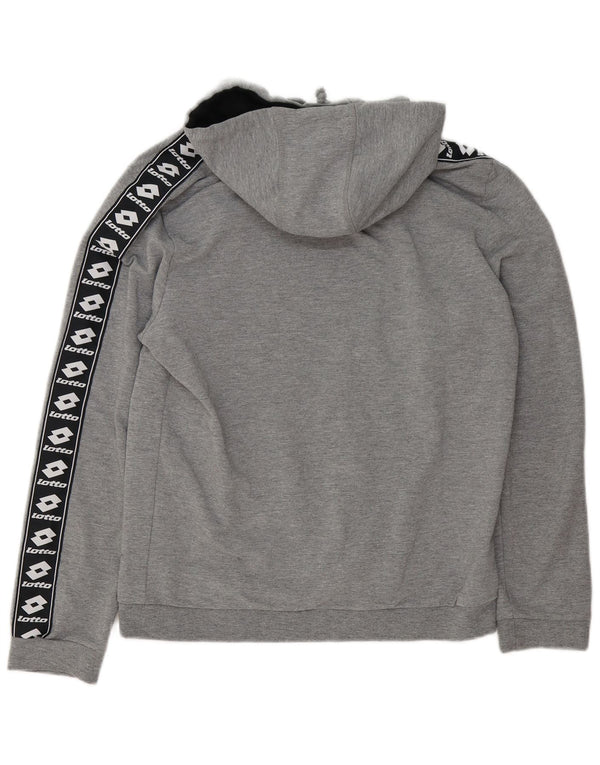 Maglione con cappuccio grafico da uomo Lotto color grigio medio