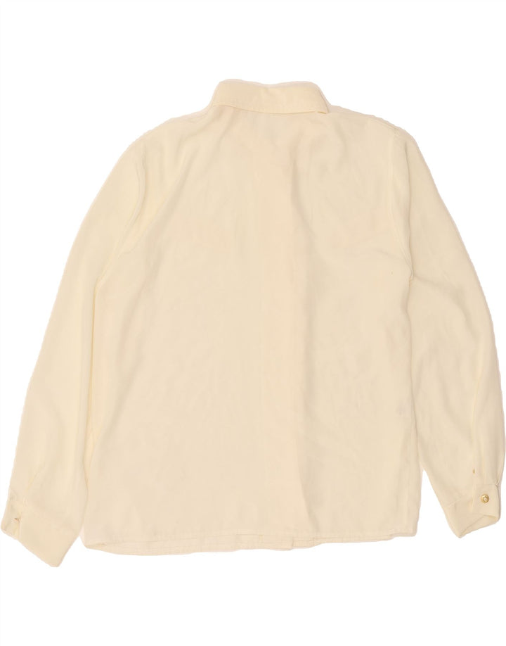 VINTAGE Womens Shirt Blouse UK 18 XL Off White Polyester Vintage Vintage and Second-Hand Vintage from Messina Hembry 