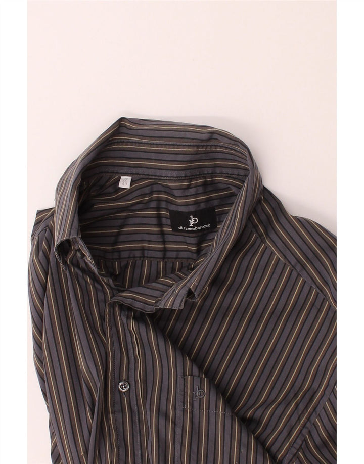 ROCCOBAROCCO Mens Shirt Size 17 43 XL Navy Blue Striped Cotton Vintage Roccobarocco and Second-Hand Roccobarocco from Messina Hembry 