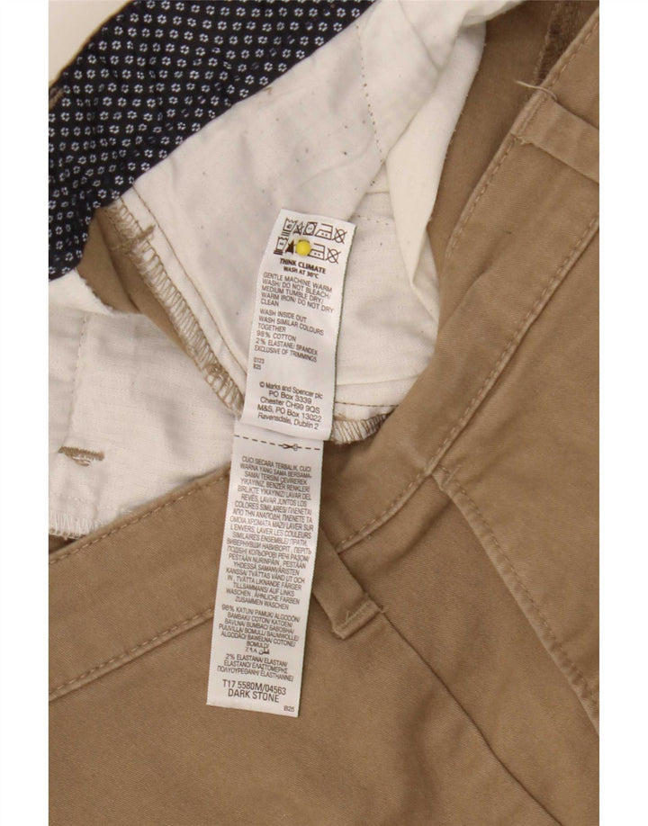 Pantaloncini chino da uomo Marks & Spencer W34 grandi in cotone beige
