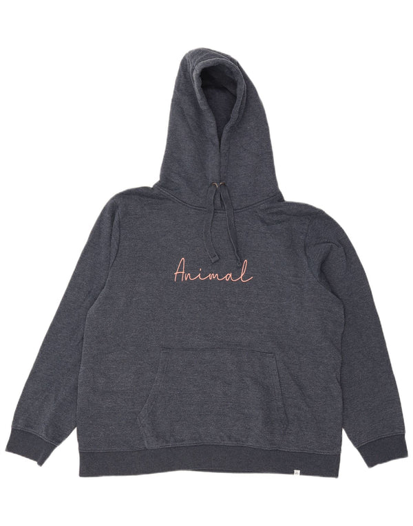 Maglione con cappuccio oversize con grafica da donna Animal UK 16 Large in cotone blu navy