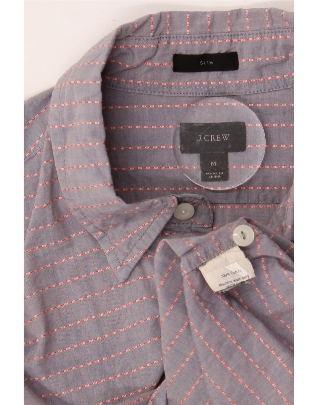 Camicia slim fit da uomo J. CREW in cotone a righe grigio medio