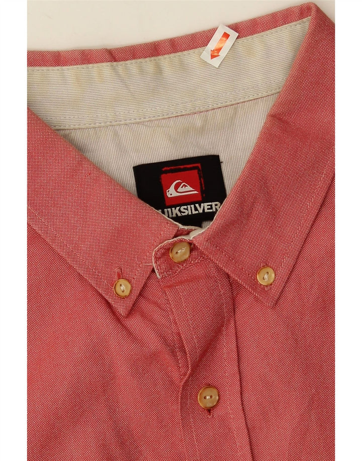 Camicia a maniche corte da uomo Quiksilver Large in cotone rosso