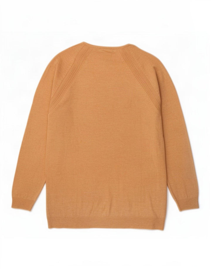 Maglione maglione con scollo a V da donna Marks & Spencer UK 12 Lana beige medio