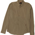 Camicia Carrera da uomo slim fit grande in cotone kaki