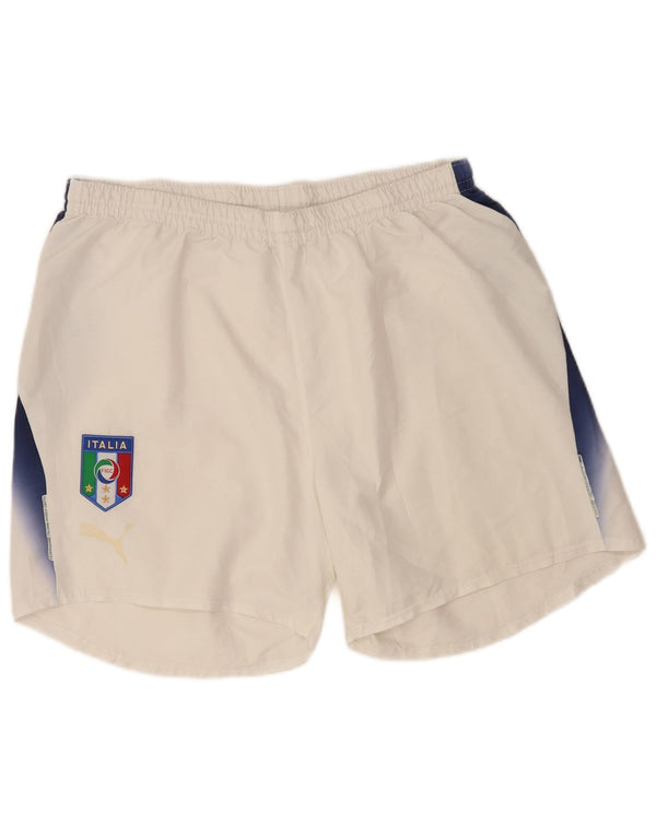 Pantaloncini sportivi grafici da uomo Puma XL poliestere color block bianco