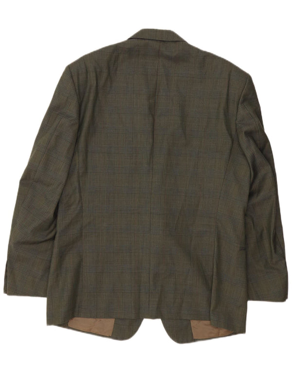 Giacca Blazer da Uomo a 2 Bottoni TRUSSARDI IT 54 2XL Lana a quadri Kaki