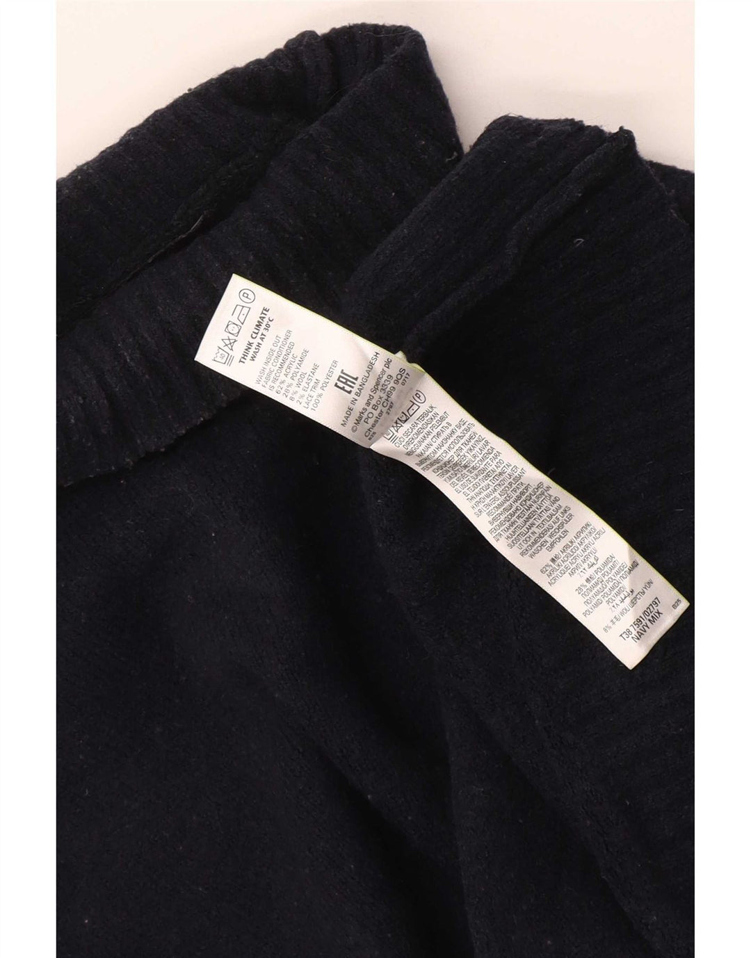 Maglione maglione a collo alto da donna Marks & Spencer UK 14 blu navy medio