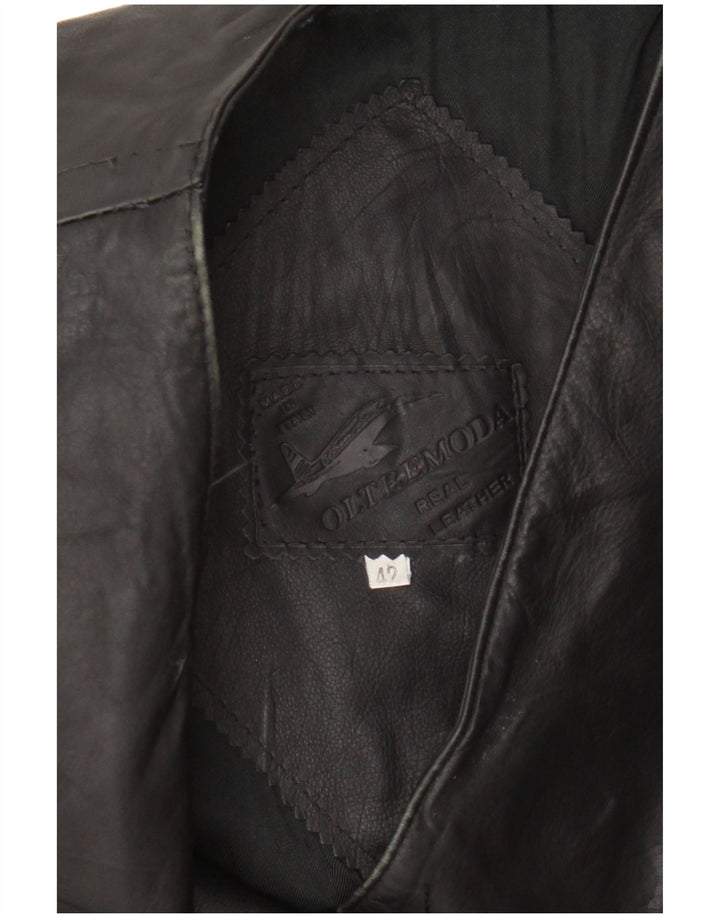 Gilet in Pelle Donna Oltremoda IT 42 Medio Pelle Nero