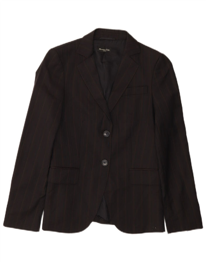 Giacca blazer da donna a 2 bottoni Massimo Dutti EU 36 XS lana gessata nera