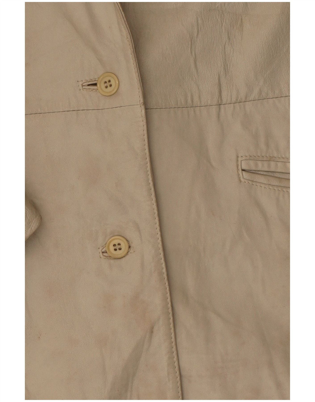 Giacca blazer in pelle da donna a 2 bottoni Marcos IT 44 Pelle beige media