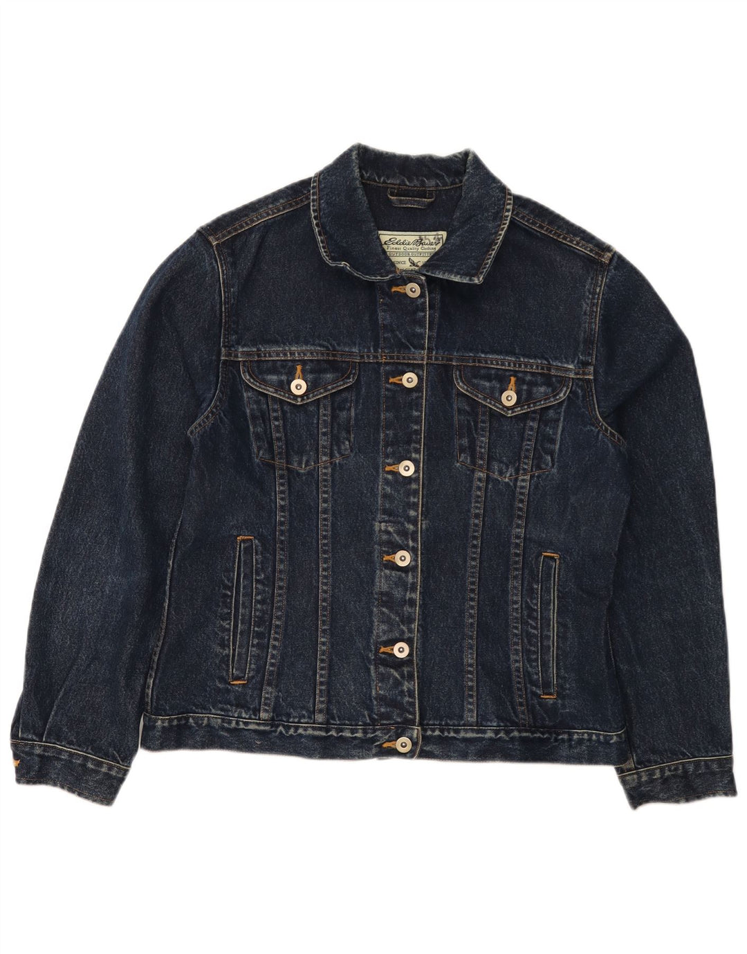 Giacca in denim da donna EDDIE BAUER UK 14 cotone blu navy medio