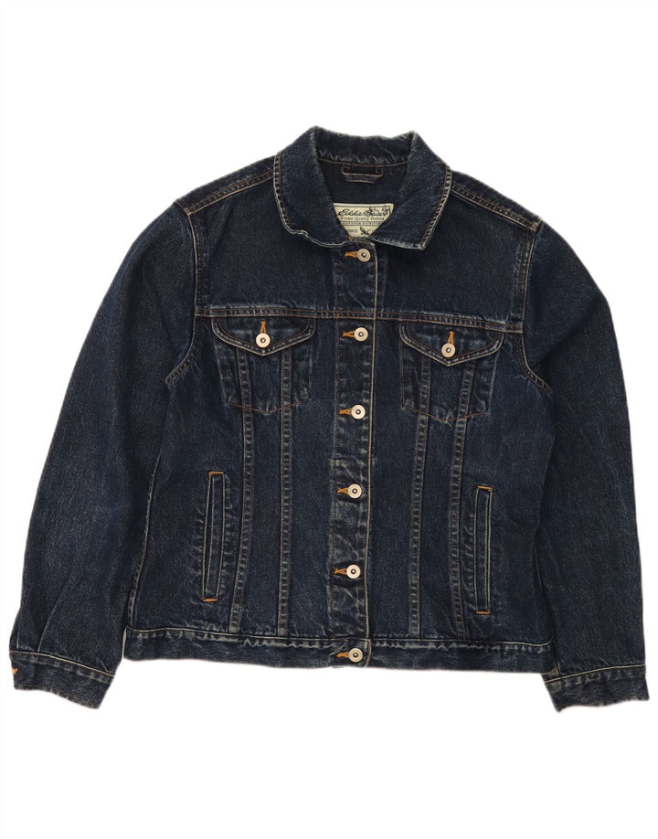 Giacca in denim da donna EDDIE BAUER UK 14 cotone blu navy medio